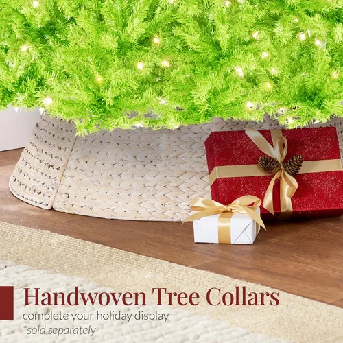 Vista 102 de Best Choice Products Árbol de Navidad azul bebé preiluminado de 6 pies, decoración navideña artificial completa con 947 puntas de rama, 250 luces