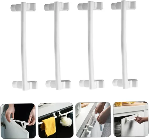 Vista 8 de 4 ganchos de puerta para colgar toallas para colgar en la pared, toallero para cocina, paños de cocina, toallero, toallero para baño, toallero
