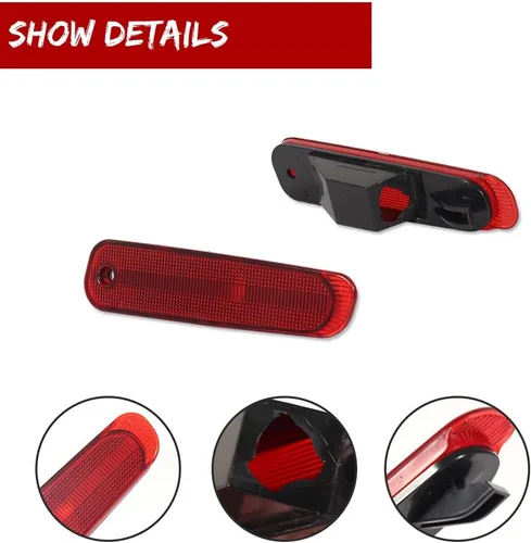 Vista 3 de Lente Roja Luz Marcadora Lateral del Parachoques Trasero Conjunto de Carcasa de Lámpara del Guardabarros Compatible con Nissan 300ZX Z32 1990 1991