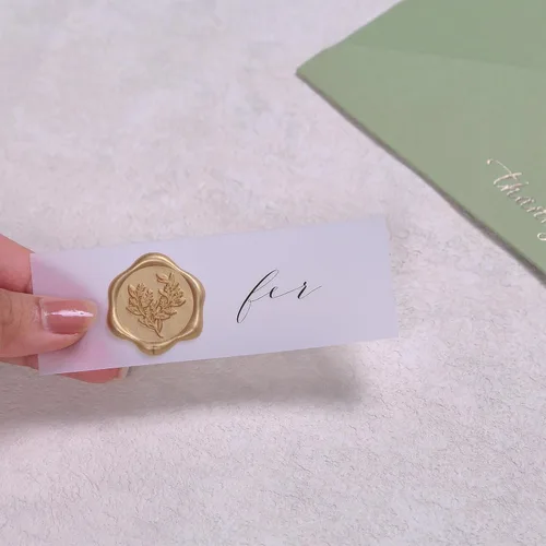 Vista 3 de UNIQOOO Calcomanías de Sello de Cera - Calcomanías de Sello de Sobre de Invitación de Boda de Eucalipto, 50 Piezas Calcomanías Autoadhesivas Hoja
