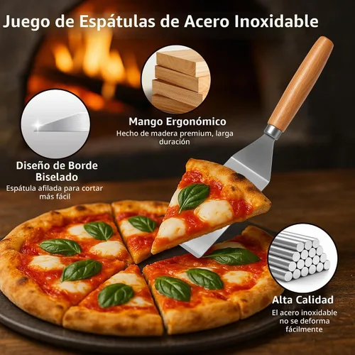 Vista 3 de Juego de 2 espátulas de acero inoxidable, mini espátula para servir para uso en cocina, espátula de metal para cocinar con mango resistente al 2