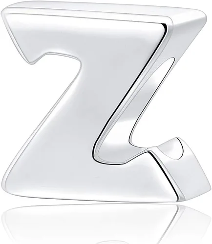 Vista 20 de Abalorio de plata de ley 925 con letra inicial de la A a la Z del alfabeto, se adapta a pulseras Pandora, collar de joyería de regalo para el día