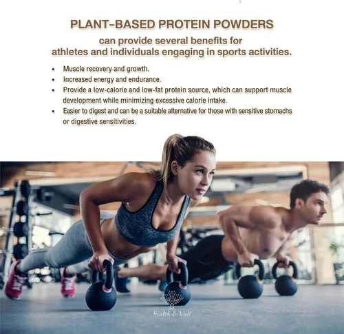 Vista 2 de Health & Well Proteína en polvo a base de plantas, contiene tres proteínas veganas y ocho súper frutas diferentes (vainilla)