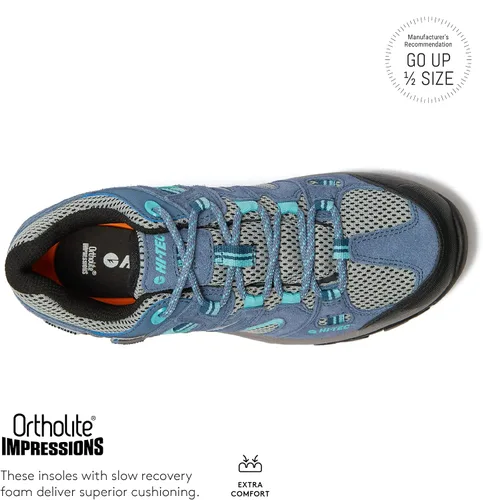 Vista 4 de HI-TEC Apex Lite Low WP - Zapatos de senderismo impermeables para mujer, ligeros, transpirables, para senderismo y senderismo