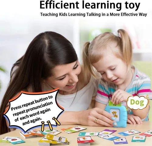 Vista 4 de Kidzdo - Juguetes de terapia del habla de bolsillo para niños pequeños - 254 palabras visuales parlantes con música, juguetes Montessori, juguetes