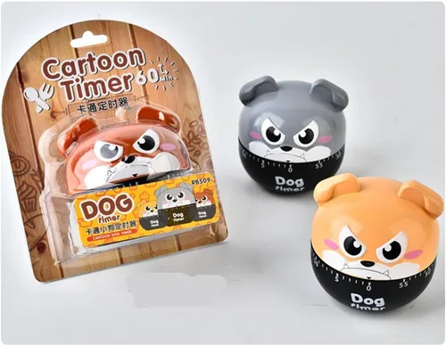 Vista 8 de Temporizadores de maquinaria de perro de dibujos animados lindos 60 minutos temporizador de cocina mecánica reloj contadores de alarma fuerte