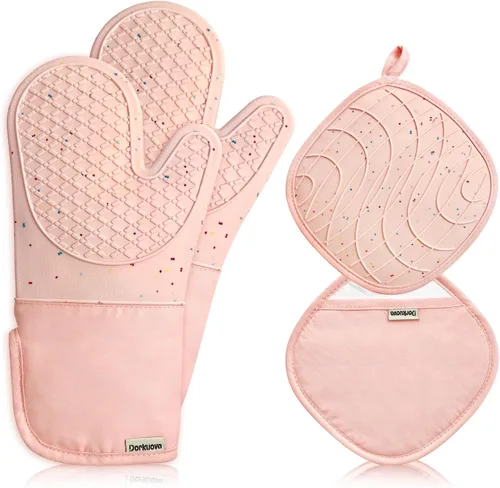 Vista 8 de Guantes de horno lindos, manoplas de cocina, guantes de horno para la cocina, guantes de horno para la cocina, guantes de horno de silicona lavables