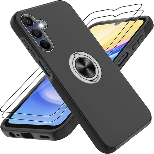 Vista 46 de Gritup Funda para Pixel 6A con protector de pantalla HD, soporte de anillo magnético 360 para Google Pixel 6A, color negro