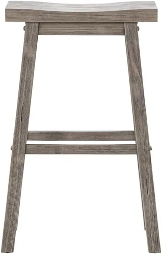 Vista 5 de Boraam Sonoma Taburetes de bar de cocina sin respaldo tipo silla de montar - Gris tormenta con acabado cepillado - Juego de 2