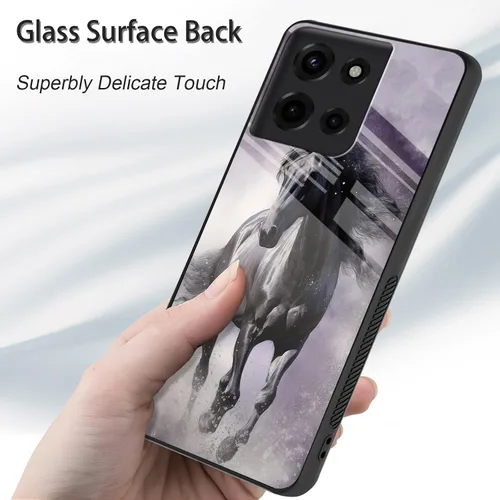 Vista 325 de Funda para Motorola Moto Edge 2022, cubierta trasera de vidrio templado con protector de pantalla, funda protectora a prueba de golpes para Motorola