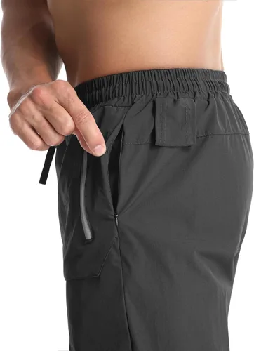 Vista 3 de Suwangi Pantalones cortos deportivos para hombre, de secado rápido, pantalones cortos de entrenamiento para hombre, ligeros, deportivos