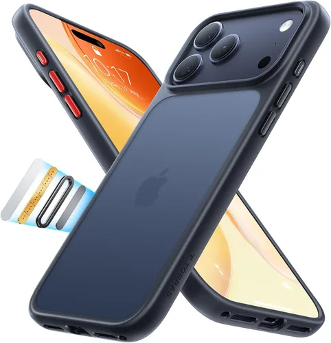 Vista 9 de TORRAS - Funda a prueba de golpes para iPhone SE 2022/iPhone SE 2020/iPhone 7, certificado de caída militar, parte trasera dura, semitransparente