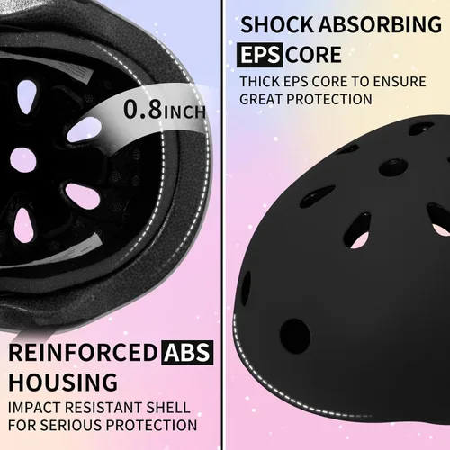 Vista 7 de Nattork Casco Infantil de Protección, Forro Extraíble para Multideportes Patineta, Patines, Bicicleta, Patinete Edad 4-12 Niños, Jóvenes, Adultos