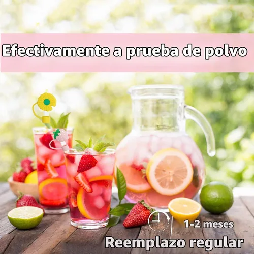 Vista 4 de 8 fundas de popote compatibles con vasos Stanley de 30 y 40 onzas, protectores de tapas reutilizables con puntas de silicona para vasos de 0.4