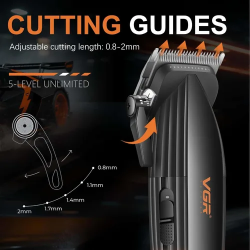 Vista 3 de VGR 889C - Cortadora de pelo profesional para hombres, 9000 rpm, inalámbrica, con cuchillas de cerámica y MIM, 6 peines guía magnéticos, pantalla