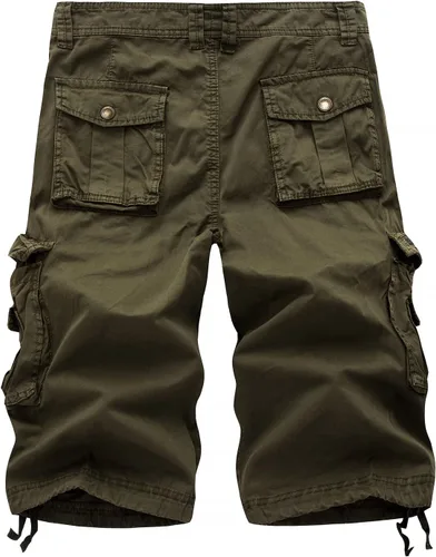 Vista 22 de Leward Pantalones cortos cargo de sarga de algodón para hombre, ligeros para exteriores