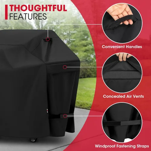 Vista 5 de Cobertor Unicook impermeable para parrilla a gas: de 60 pulgadas, resistente a la decoloración y a los rayos UV, duradero y práctico, para parrillas