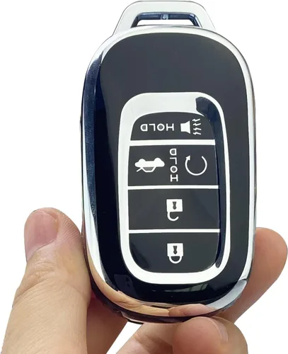 Vista 3 de Funda para llavero compatible con 2022 2023 Honda Civic Accord CR-V HR-V Pilot, llavero de TPU suave de protección completa, carcasa bonita (negro)