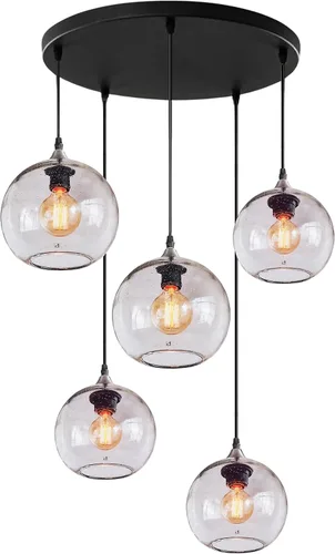 Vista 8 de Iluminación colgante para isla de cocina, luces colgantes de vidrio rústico moderno, globo transparente, luces de burbujas de semillas