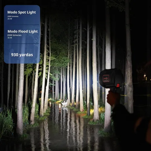 Vista 3 de GOODSMANN Proyector de mano de hasta 2000 lúmenes HID Spot Light con cargador de coche de 12 V CC activado, linterna de campamento para vela