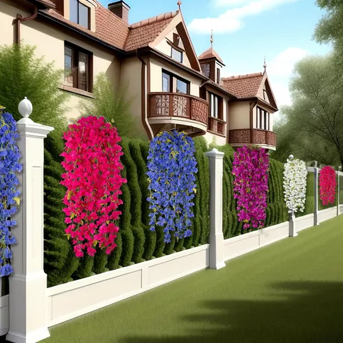 Vista 5 de Ammyoo 2 ramos de flores artificiales de buganvilla, ramo de seda triangular de ciruela de 49 pulgadas para centros de mesa del hogar, jardín, Blanco