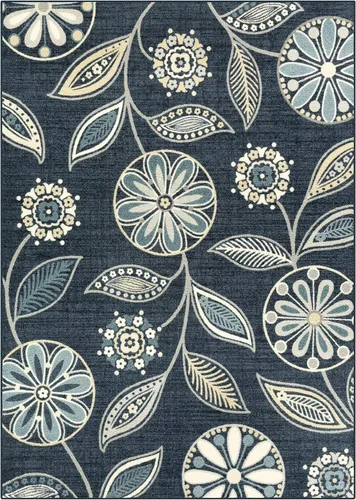 Vista 10 de Maples Rugs Reggie - Alfombra bohemia con estampado floral, 1 pies 8 Gris oscuro
