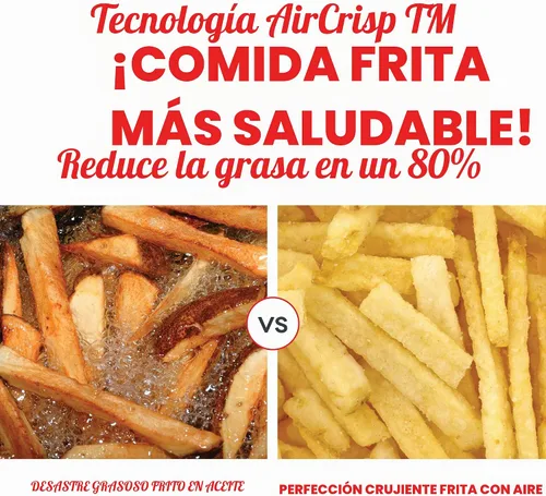 Vista 3 de DASH Horno freidora de aire compacto con control de temperatura, cesta de freír antiadherente, guía de recetas + función de apagado automático, 2
