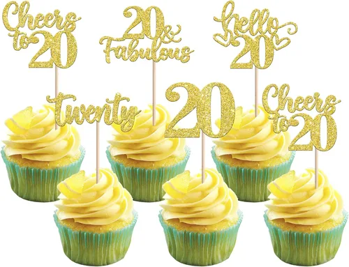 Vista 33 de 30 piezas de adornos para cupcakes de 12 cumpleaños feliz, brillantes doce, hola 12, felicitaciones a 12 años, adornos para cupcakes, 12