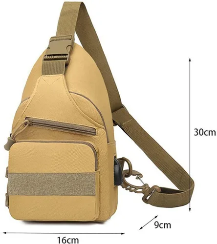 Vista 3 de SNGSHJ Bolso bandolera para hombre, bolso cruzado para el pecho, impermeable, de gran capacidad, casual, para hombre, Negro -, Mochilas de mochila