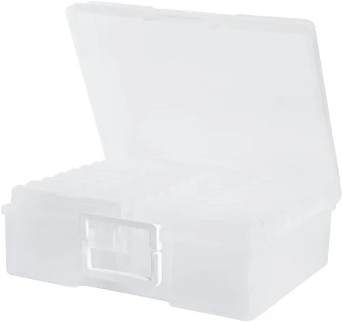 Vista 7 de Estuche de almacenamiento de fotos de 4 x 6 pulgadas con asa, 16 organizadores interiores de fotos, cajas de almacenamiento extra grandes