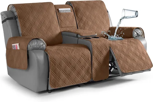 Vista 28 de TAOCOCO - Funda impermeable para sofá biplaza reclinable con consola central, 2 plazas