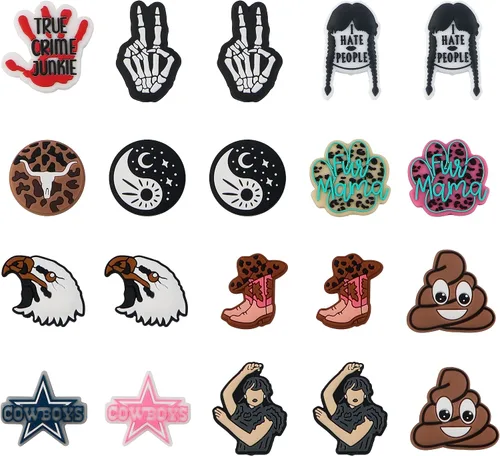 Vista 17 de Sunrony 20 cuentas focales de silicona para hacer llaveros, cuentas de silicona focales de personajes navideños a granel para bolígrafos, pulseras