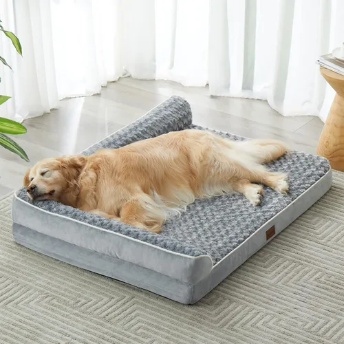 Vista 12 de BFPETHOME - Camas ortopédicas para perros grandes - Sofá para perros impermeable con funda extraíble y lavable, cama grande para mascotas con forro