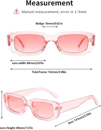 Vista 3 de BOJOD Gafas de sol rectangulares para mujer, gafas de sol retro de moda, protección UV 400, marco cuadrado, Marrón