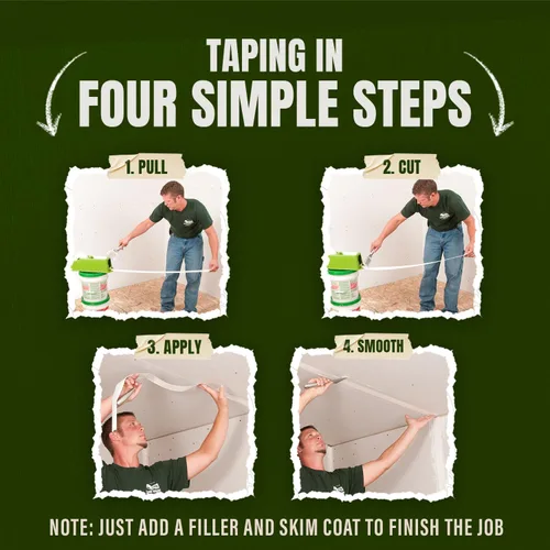 Vista 4 de Buddy Tools TapeBuddy Herramienta de Encintado de Paneles de Yeso - Simplifica la Cinta de Banjo de Paneles de Yeso - Dispensador de Cinta Confiable