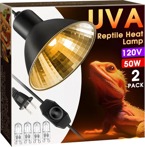 Vista 14 de Briignite - Bombilla de calor para reptiles, 50 W, UVA UVB, bombillas regulables para reptiles Bombilla cálida 50w