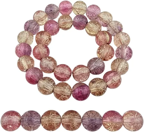 Vista 66 de DandS ltd Cuentas de cristal agrietadas para la fabricación de joyas, champán, pulseras vibrantes de bricolaje, collares, aretes, suministros