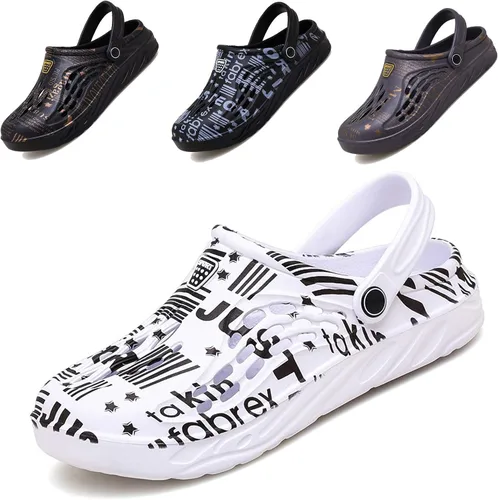 Vista 21 de CYian Zuecos clásicos para hombre y mujer, ligeros, sin cordones, pantuflas de playa, zuecos de jardín