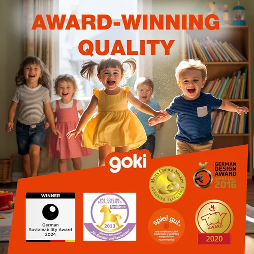 Vista 8 de Goki Cubo de clasificación de formas de madera para niños pequeños de 1 a 3 años I 12 bloques clasificadores de formas, juguete de aprendizaje