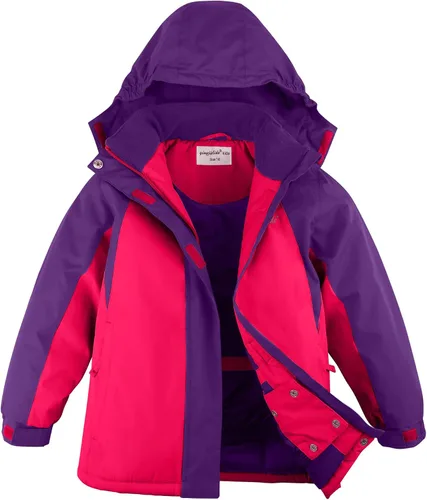 Vista 63 de Chaqueta de esquí impermeable para niñas, chaqueta de snowboard para exteriores, resistente al viento, con forro polar, abrigo de nieve cálido