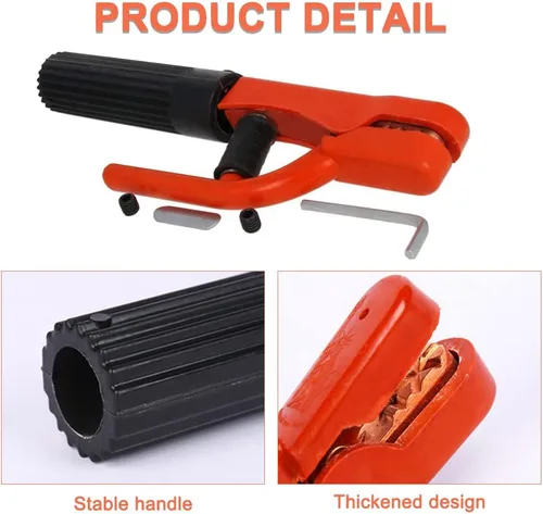 Vista 5 de Utoolmart Soporte de electrodo de soldadura, 800 amperios, abrazadera de electrodo de alicates de sujeción de mandíbula resistente de cobre
