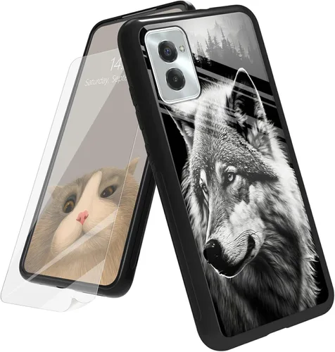 Vista 35 de Funda para Motorola Moto G Play 4G 2024 con protector de pantalla, parte trasera de vidrio templado + funda de silicona suave TPU absorción
