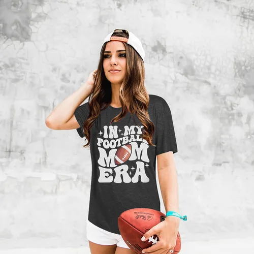 Vista 4 de FLOYU Camisetas de fútbol para mujer, camiseta de fútbol Sunday Funday, camiseta casual de manga corta para el día del partido