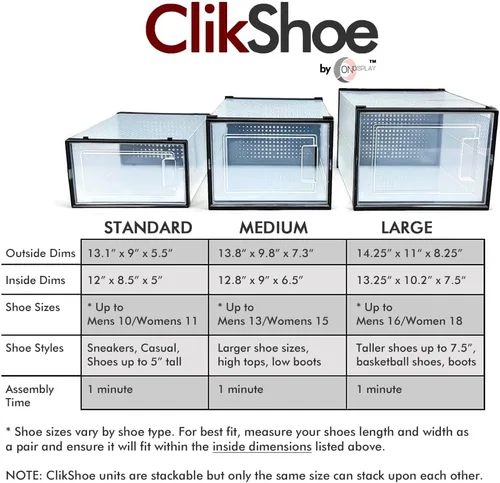 Vista 2 de OnDisplay Clik - sistema de caja de zapatos entrelazada y apilable.