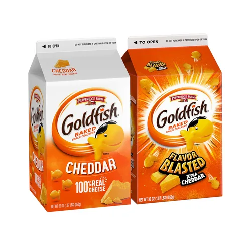 Vista 19 de Goldfish Colors Cheddar Galletas horneadas para aperitivos, bolsa de 6.6 onzas