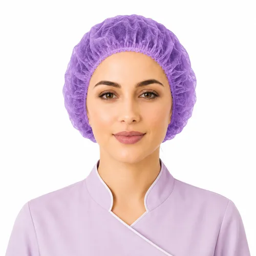 Vista 8 de Gorras desechables Bouffant, 100 unidades, 21 pulgadas, red de pelo elástico para servicio de alimentos, cubierta de cabeza para dormir (negro)