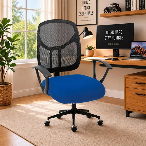 Vista 105 de Fundas elásticas resistentes al agua para sillas de computadora - Protectores lavables para respaldo giratorio y asiento para mascotas - Negro