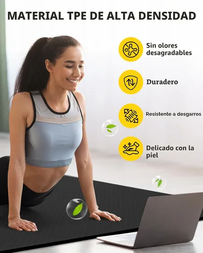 Vista 5 de CAMBIVO Esterilla de Yoga Grande (6' x 4'), Alfombrilla de Entrenamiento Extra Ancha para Hombres y Mujeres, Esterilla de Yoga Gruesa de 1/3 y 1/4