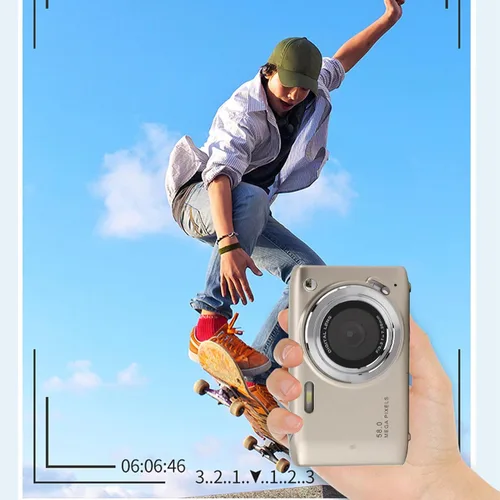 Vista 3 de Cámara digital, cámara 4K 58MP de enfoque automático para vlogging con zoom de 16X, antivibración, pantalla de 2.88 pulgadas, cámara compacta
