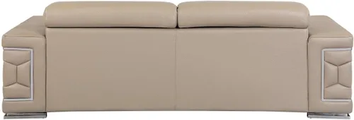 Vista 5 de Blackjack Furniture Usry - Sofá tapizado de piel italiana, color caqui